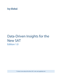 Data-Driven Insights for the New SAT
