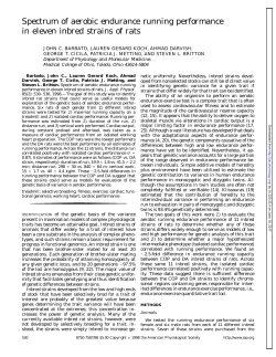 Spectrum of aerobic endurance running performance in eleven