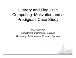 Motivation and a Prodigious Case Study