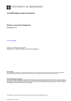 the peroxisomal membrane proteins pex13p and - UvA-DARE