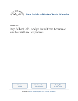 Buy, Sell or Hold? Analyst Fraud From Economic and Natural Law