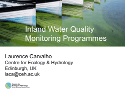 Inland Water Quality Monitoring Programmes