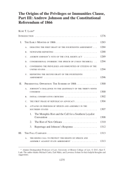 The Origins of the Privileges or Immunities Clause, Part III: Andrew