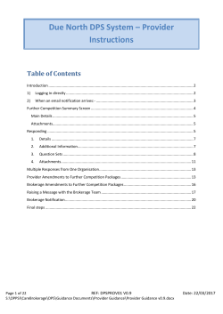 Due North DPS System &ndash; Provider Instructions