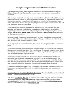 Math Review Sheets - Elgin Community College
