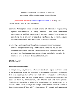 failures of reference and failures of meaning manque de référence