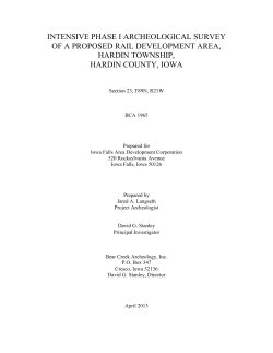 Archeological Investigation - Iowa Falls Area Development