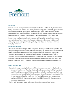 ABOUT US Fremont is a well-managed and innovative city located