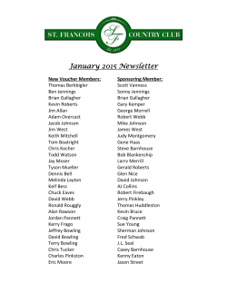 SFCC January 2015 Newsletter