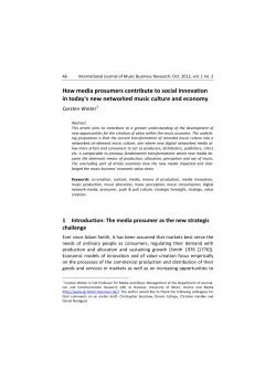 How media prosumers contribute to social innovation in today`s new