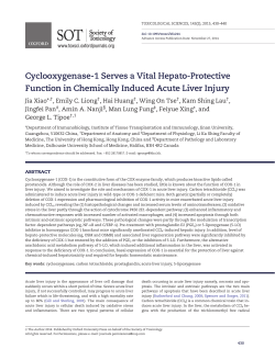 Cyclooxygenase-1 Serves a Vital Hepato
