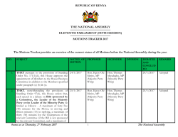 MOTIONS TRACKER 2017 The Motions Tracker provides an