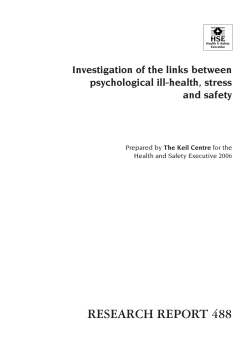 RR458. Investigation of the links between psychological ill