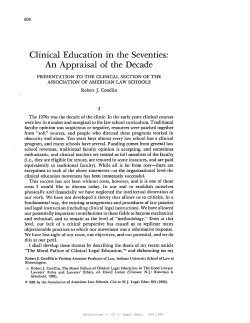 Clinical Education in the Seventies: An Appraisal of the Decade