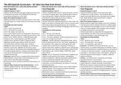 The KS3 Spanish Curriculum &ndash; Sir John Cass Red Coat School