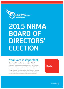 This booklet provides information for the election of
