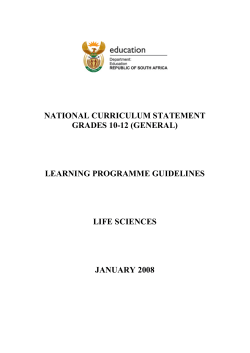 learning programme guidelines life sciences january 2008