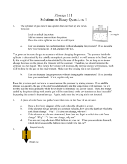 Physics 111 Solutions to Essay Questions 4