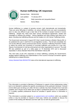 Human trafficking: UK responses