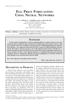 EGG PRICE FORECASTING USING NEURAL NETWORKS