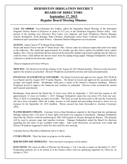 HERMISTON IRRIGATION DISTRICT BOARD OF DIRECTORS