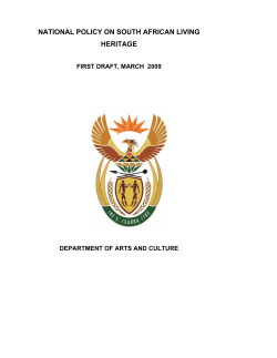 national policy on south african living heritage
