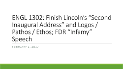 ENGL 1302 Finish Lincoln Second Inaugural Address