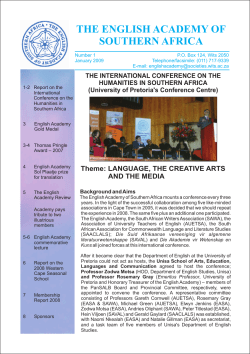 THE ENGLISH ACADEMY OF SOUTHERN AFRICA