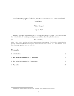 An elementary proof of the polar factorization of vector