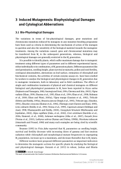 3 Induced Mutagenesis: Biophysiological Damages and Cytological