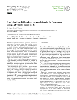 Analysis of landslide triggering conditions in the Sarno area using a