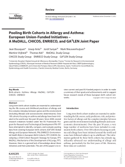 Pooling Birth Cohorts in Allergy and Asthma: European Union