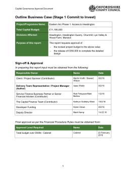 Access to Headington Stage 1 Business Case FINAL PDF 468 KB