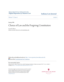Choice of Law and the Forgiving Constitution