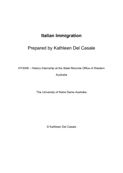 Italian Immigration into WA - State Records Office of Western Australia