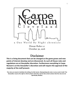 Disclaimer - One World By Night