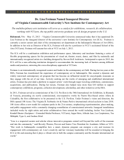 Dr. Lisa Freiman Named Inaugural Director of Virginia