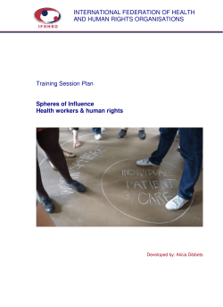 Training Session Plan Spheres of Influence Health