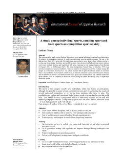 A study among individual sports, combine sport and team sports on