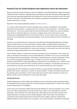 Pastoral Care for School Students who Experience Same