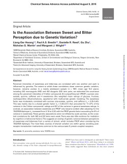 Is the Association Between Sweet and Bitter