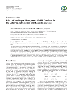 Effect of Mo-Doped Mesoporous Al-SSP Catalysts for the Catalytic
