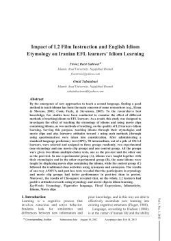 Impact of L2 Film Instruction and English Idiom Etymology on Iranian