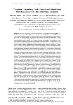 The global Hangenberg Crisis (Devonian&ndash;Carboniferous transition