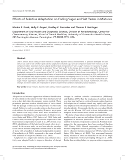 Effects of Selective Adaptation on Coding Sugar