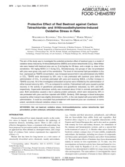 Protective Effect Of Red Beetroot Against CCl4 and NDEA