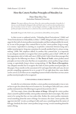 How the Ceteris Paribus Principles of Morality Lie