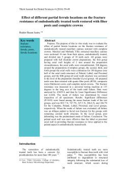 Effect of different partial ferrule locations on the fracture