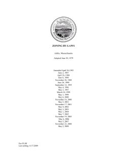 zoning by-laws - Town of Ashby