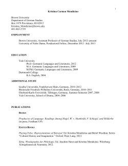 Kristina Carmen Mendicino Brown University Department of German